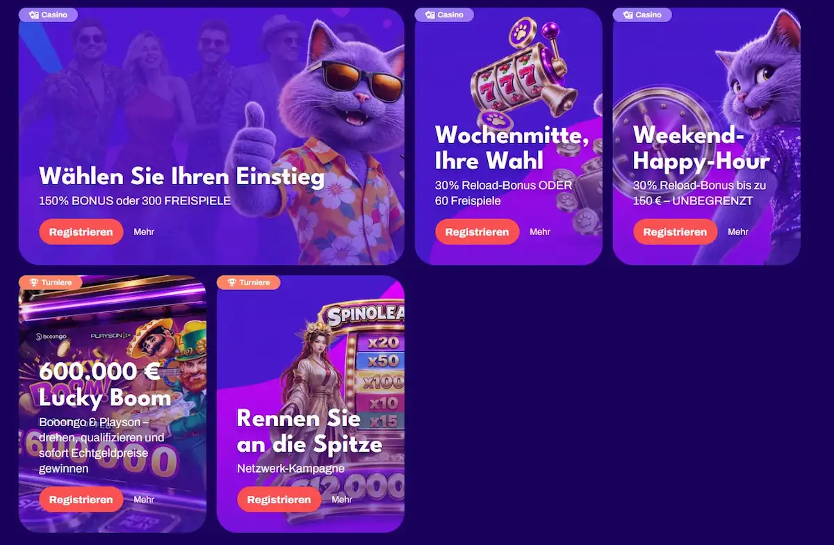247Vibes Bonusbereich mit Willkommensbonus und wöchentlichen Aktionen