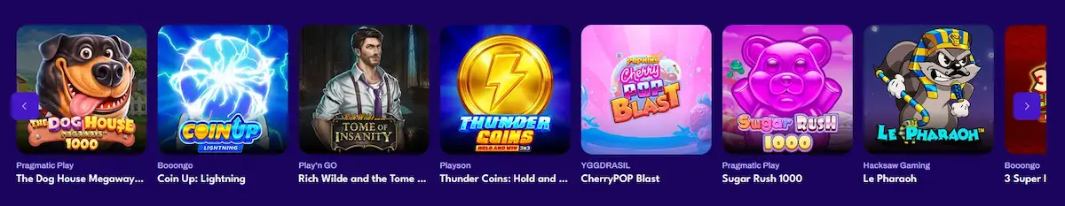 247Vibes Slots Lobby mit Pragmatic Play und NetEnt Spielautomaten